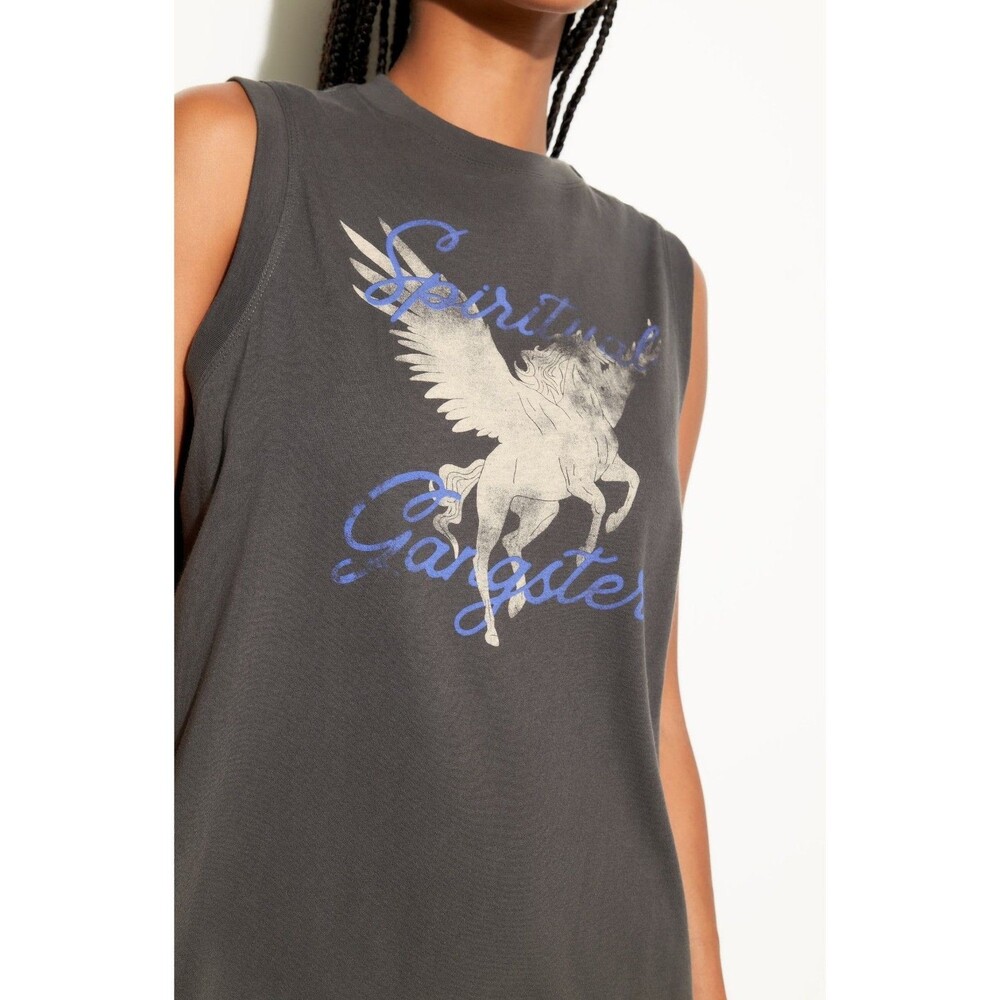 Spiritual Gangster Gray Pegasus Mulholland Sleeveless Cotton Maxi Dress - XL - Picture 5 of 14